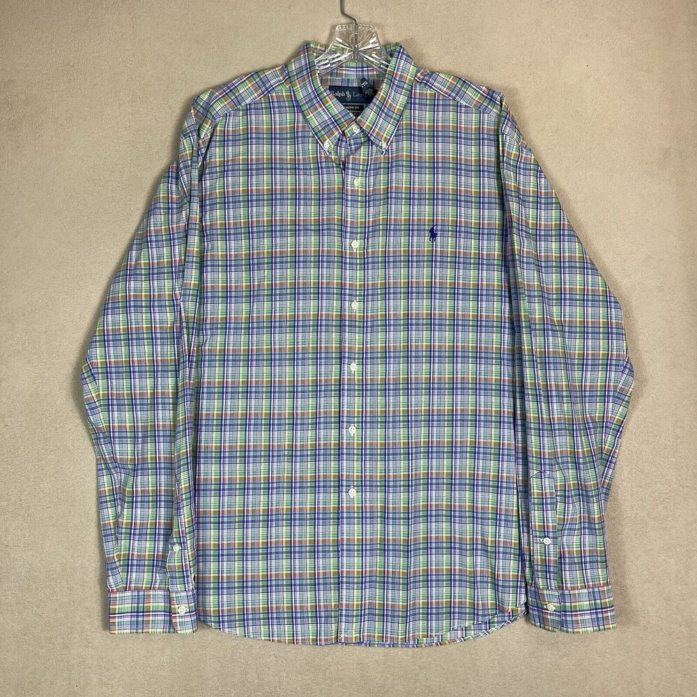 Ralph Lauren Shirt Mens XXL Multicolor Plaid Classic Fit Long Sleeve Button Down